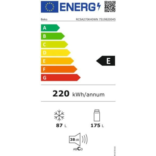 Beko RCSA270K40WN kombinált hűtőszekrény - Image 2