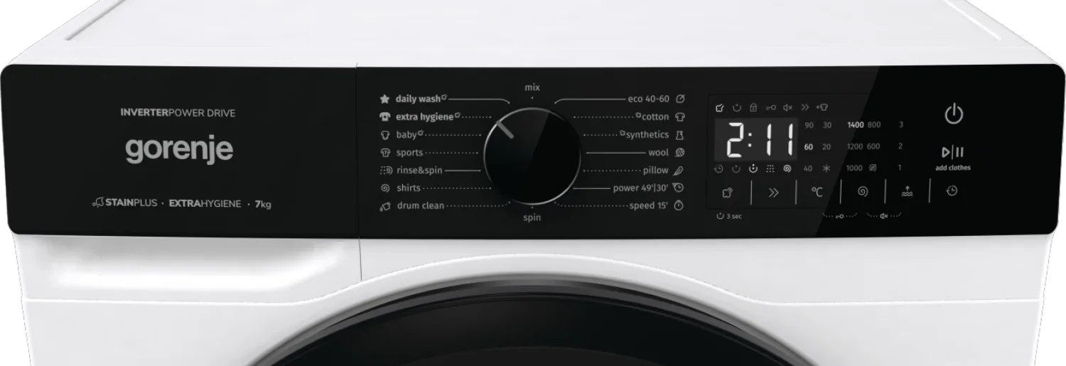 GORENJE WNHA74SASEU G600 Szabadonálló készülék mosógép, 7 kg, 1400 rpm - Image 5