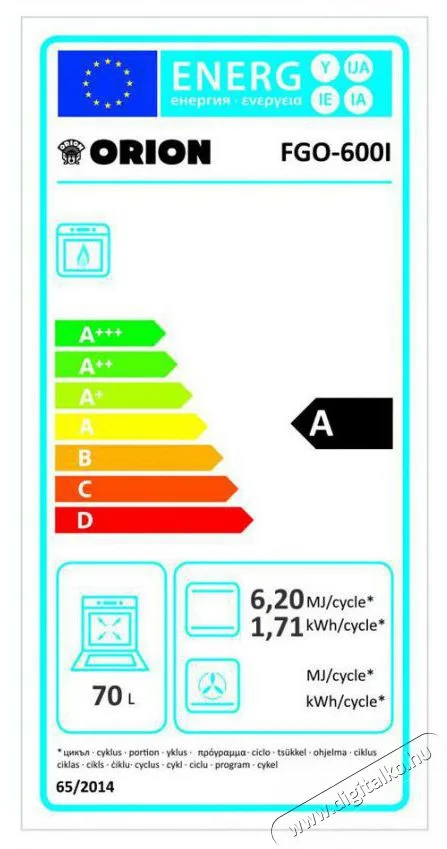 ORION FGO-600I Gáztűzhely, inox, 60x60 cm - Image 2
