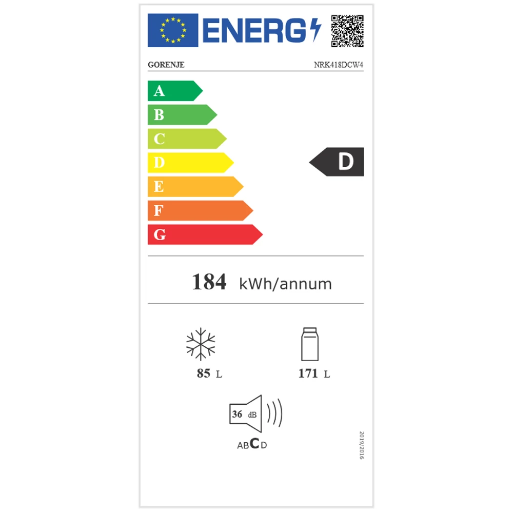 GORENJE G400 Szabadonálló készülék fagyasztós hűtőszekrény, 182.4 x 55 x 56.2 cm, Fehér NRK418DCW4 - Image 2