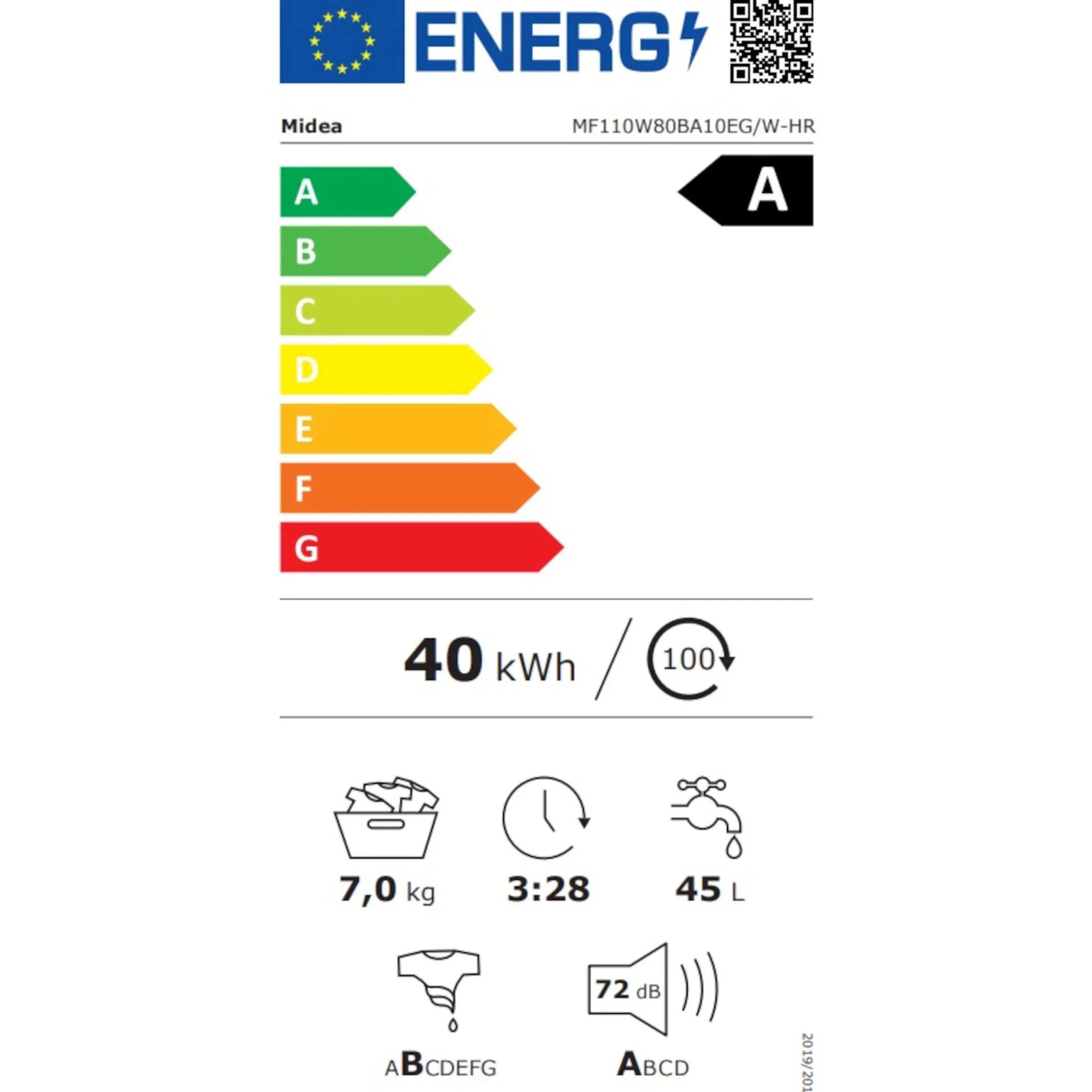 Midea MF110W80BA10/W-HR elöltöltős mosógép - Image 2