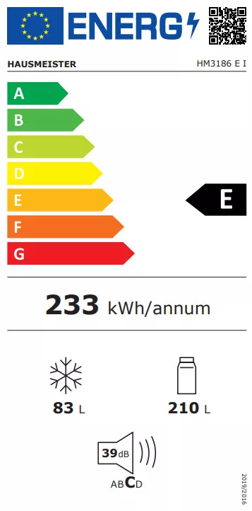 Hausmeister HM 3186EI kombinált hűtőszekrény - Image 2
