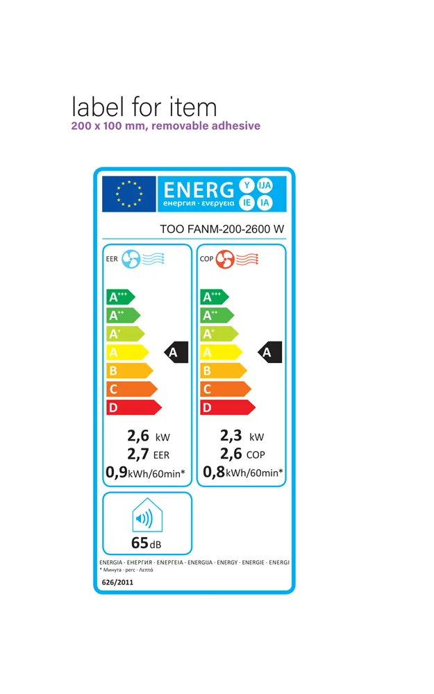 TOO FANM-200-2600 W TUNDRA mobil klíma, hűt-fűt, WiFi, távirányító, beépítő keret, 2600W - Image 2