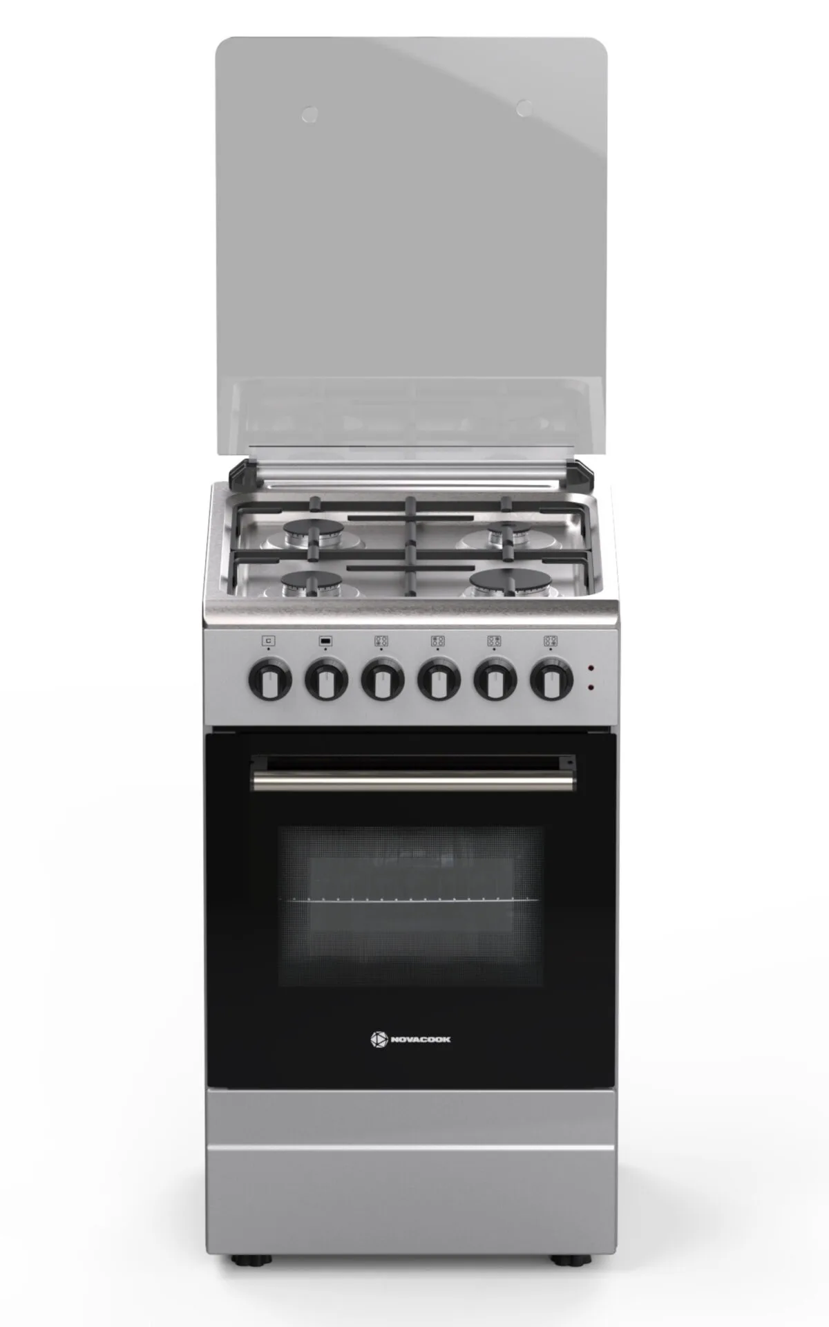 NOVACOOK T50GE INX Inox Gáz-elektromos tűzhely 50x60cm