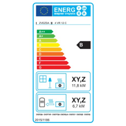 Alternative view of WARNEX HUNOR OPTIMA 4VR12 C csempés vízteres kandalló 19kW