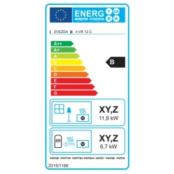 Alternative view of WARNEX HUNOR OPTIMA 4VR12 C csempés vízteres kandalló 19kW