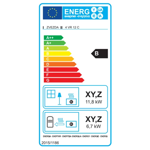 WARNEX HUNOR OPTIMA 4VR12 C csempés vízteres kandalló 19kW - Image 2