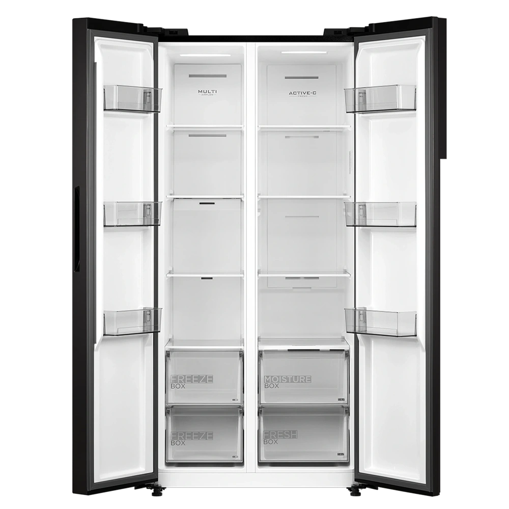Midea MDRS619FIE45 inox, Side-by-side, Hűtő:271L, Fagyasztó:189L, No frost hűtőszekrény - Image 2