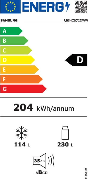 Samsung RB34C672DWW/EF kombinált hűtőszekrény - Image 3